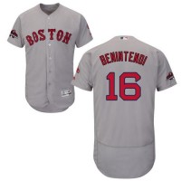 Boston Red Sox #16 Andrew Benintendi Grey Flexbase Authentic Collection 2018 World Series Champions Stitched MLB Jersey