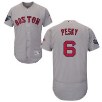 Boston Red Sox #6 Johnny Pesky Grey Flexbase Authentic Collection 2018 World Series Stitched MLB Jersey
