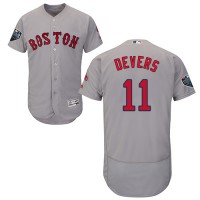 Boston Red Sox #11 Rafael Devers Grey Flexbase Authentic Collection 2018 World Series Stitched MLB Jersey