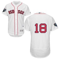 Boston Red Sox #18 Mitch Moreland White Flexbase Authentic Collection 2018 World Series Stitched MLB Jersey