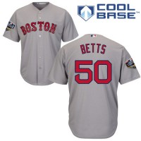 Boston Red Sox #50 Mookie Betts Grey New Cool Base 2018 World Series Stitched MLB Jersey