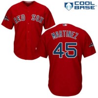 Boston Red Sox #45 Pedro Martinez Red New Cool Base 2018 World Series Champions Stitched MLB Jersey