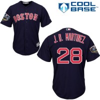 Boston Red Sox #28 J. D. Martinez Navy Blue New Cool Base 2018 World Series Stitched MLB Jersey