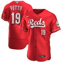 Cincinnati Cincinnati Reds #19 Joey Votto Men's Nike Scarlet Authentic Alternate Player MLB Jersey