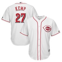 Men's Cincinnati Reds #27 Matt Kemp Majestic White Home Official Cool Base Player Jersey
