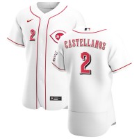 Cincinnati Cincinnati Reds #2 Nick Castellanos Men's Nike White Home 2020 Authentic Player MLB Jersey