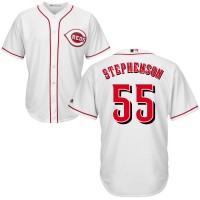Cincinnati Cincinnati Reds #55 Robert Stephenson Majestic Cool Base Jersey White