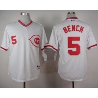 Cincinnati Reds #5 Johnny Bench White 1990 Turn Back The Clock Stitched MLB Jersey