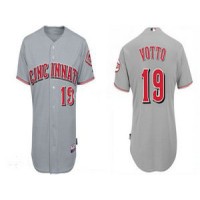 Cincinnati Reds #19 Joey Votto Grey Cool Base Stitched MLB Jersey