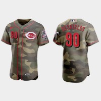 Cincinnati Cincinnati Reds #90 Delino Deshields Men's Nike 2021 Armed Forces Day Authentic MLB Jersey -Camo