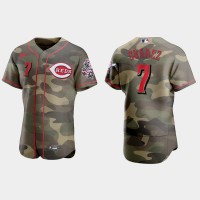 Cincinnati Cincinnati Reds #7 Eugenio Suarez Men's Nike 2021 Armed Forces Day Authentic MLB Jersey -Camo