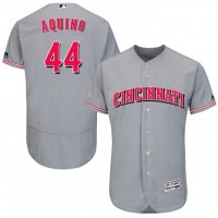 Cincinnati Reds #44 Aristides Aquino Grey Flexbase Authentic Collection Stitched MLB Jersey