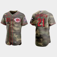 Cincinnati Cincinnati Reds #21 Michael Lorenzen Men's Nike 2021 Armed Forces Day Authentic MLB Jersey -Camo