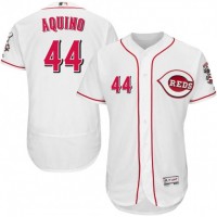 Cincinnati Reds #44 Aristides Aquino White Flexbase Authentic Collection Stitched MLB Jersey