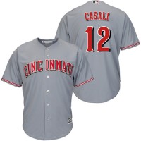 Cincinnati Reds #12 Curt Casali Grey New Cool Base Stitched MLB Jersey