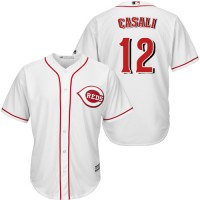 Cincinnati Reds #12 Curt Casali White New Cool Base Stitched MLB Jersey