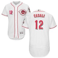 Cincinnati Reds #12 Curt Casali White Flexbase Authentic Collection Stitched MLB Jersey