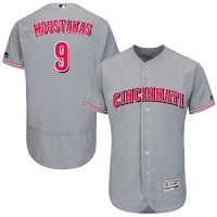 Cincinnati Reds #9 Mike Moustakas Grey Flexbase Authentic Collection Stitched MLB Jersey