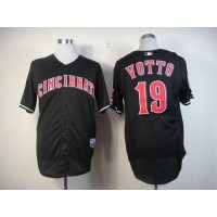 Cincinnati Reds #19 Joey Votto Black Stitched MLB Jersey
