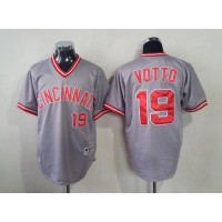 Cincinnati Reds #19 Joey Votto Grey 1991 Turn Back The Clock Stitched MLB Jersey