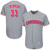 Cincinnati Reds #33 Jesse Winker Grey Flexbase Authentic Collection Stitched MLB Jersey