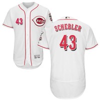 Cincinnati Reds #43 Scott Schebler White Flexbase Authentic Collection Stitched MLB Jersey