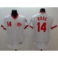Cincinnati Reds #14 Pete Rose White Flexbase Authentic Collection Cooperstown Stitched MLB Jersey