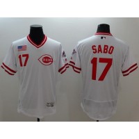 Cincinnati Reds #17 Chris Sabo White Flexbase Authentic Collection Cooperstown Stitched MLB Jersey