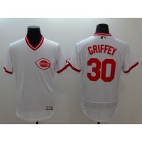 Cincinnati Reds #30 Ken Griffey White Flexbase Authentic Collection Cooperstown Stitched MLB Jersey