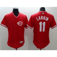 Cincinnati Reds #11 Barry Larkin Red Flexbase Authentic Collection Cooperstown Stitched MLB Jersey