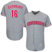 Cincinnati Reds #16 Tucker Barnhart Grey Flexbase Authentic Collection Stitched MLB Jersey