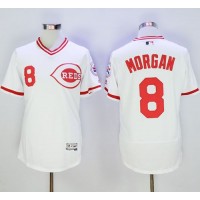 Cincinnati Reds #8 Joe Morgan White Flexbase Authentic Collection Cooperstown Stitched MLB Jersey