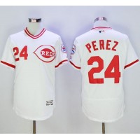 Cincinnati Reds #24 Tony Perez White Flexbase Authentic Collection Cooperstown Stitched MLB Jersey
