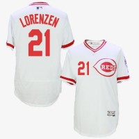 Cincinnati Reds #21 Michael Lorenzen White Flexbase Authentic Collection Cooperstown Stitched MLB Jersey