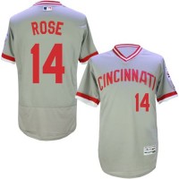 Cincinnati Reds #14 Pete Rose Grey Flexbase Authentic Collection Cooperstown Stitched MLB Jersey
