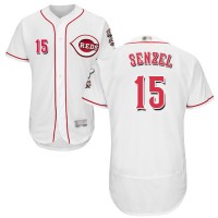 Cincinnati Reds #15 Nick Senzel White Flexbase Authentic Collection Stitched MLB Jersey
