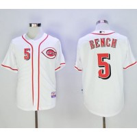 Cincinnati Reds #5 Johnny Bench White Cool Base Stitched MLB Jersey