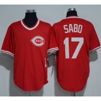 Mitchell And Ness 1990 Cincinnati Reds #17 Chris Sabo Red Throwback Stitched MLB Jersey