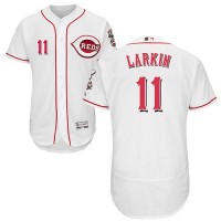 Cincinnati Reds #11 Barry Larkin White Flexbase Authentic Collection Stitched MLB Jersey