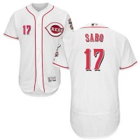 Cincinnati Reds #17 Chris Sabo White Flexbase Authentic Collection Stitched MLB Jersey