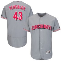 Cincinnati Reds #43 Scott Schebler Grey Flexbase Authentic Collection Stitched MLB Jersey