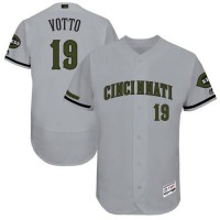 Cincinnati Reds #19 Joey Votto Grey Flexbase Authentic Collection Memorial Day Stitched MLB Jersey
