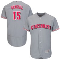 Cincinnati Reds #15 Nick Senzel Grey Flexbase Authentic Collection Stitched MLB Jersey