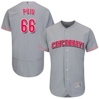 Cincinnati Reds #66 Yasiel Puig Grey Flexbase Authentic Collection Stitched MLB Jersey