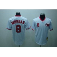 Mitchell and Ness Cincinnati Reds #8 Joe Morgan Stitched White Throwback MLB Jersey