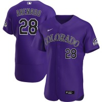 Colorado Colorado Rockies #28 Nolan Arenado Men's Nike Purple Alternate 2020 Authentic Player MLB Jersey