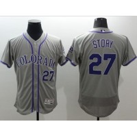 Colorado Rockies #27 Trevor Story Grey Flexbase Authentic Collection Stitched MLB Jersey