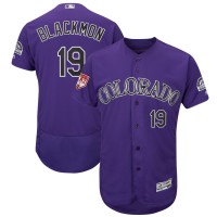 Colorado Rockies #19 Charlie Blackmon Purple 2019 Spring Training Flex Base Stitched MLB Jersey