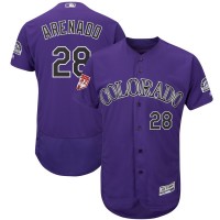 Colorado Rockies #28 Nolan Arenado Purple 2019 Spring Training Flex Base Stitched MLB Jersey