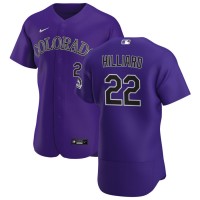 Colorado Colorado Rockies #22 Sam Hilliard Men's Nike Purple Alternate 2020 Authentic Player MLB Jersey